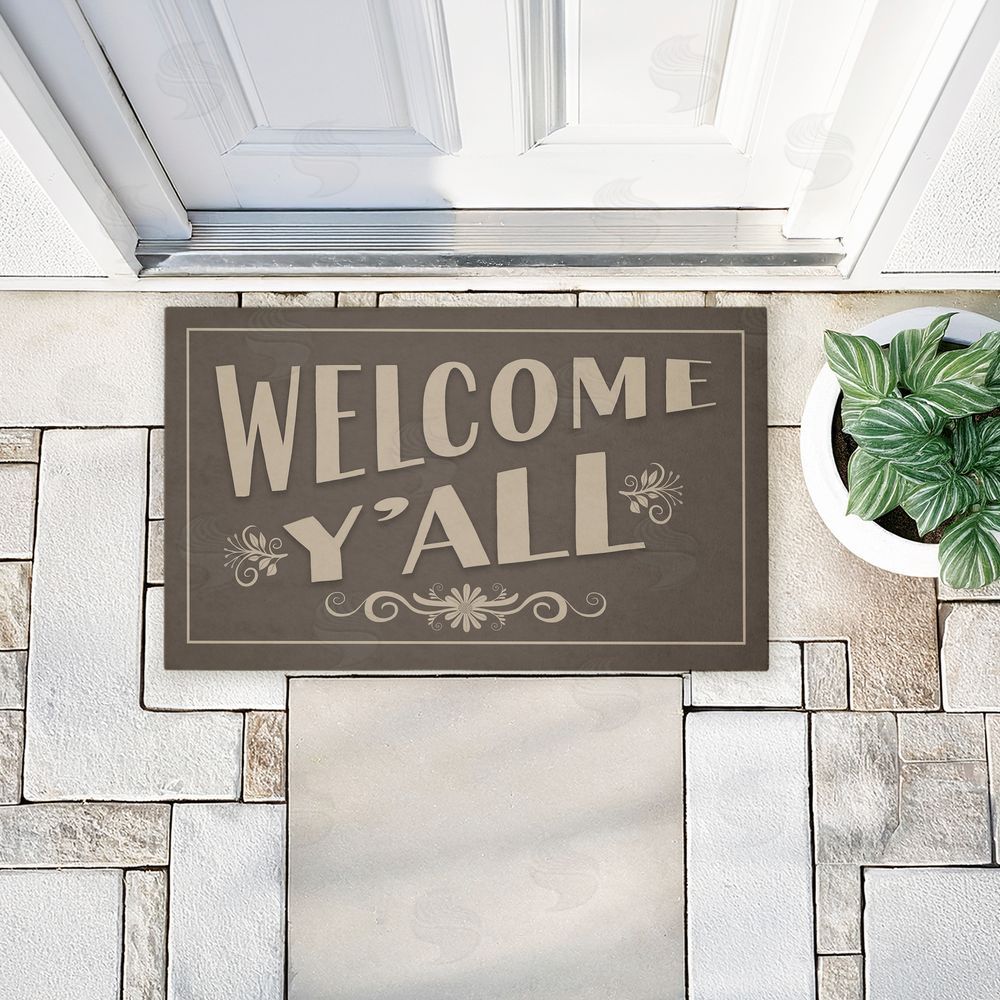 Darlene Seale Welcome Y'all Rustic Unwoven Outdoor Door Mat