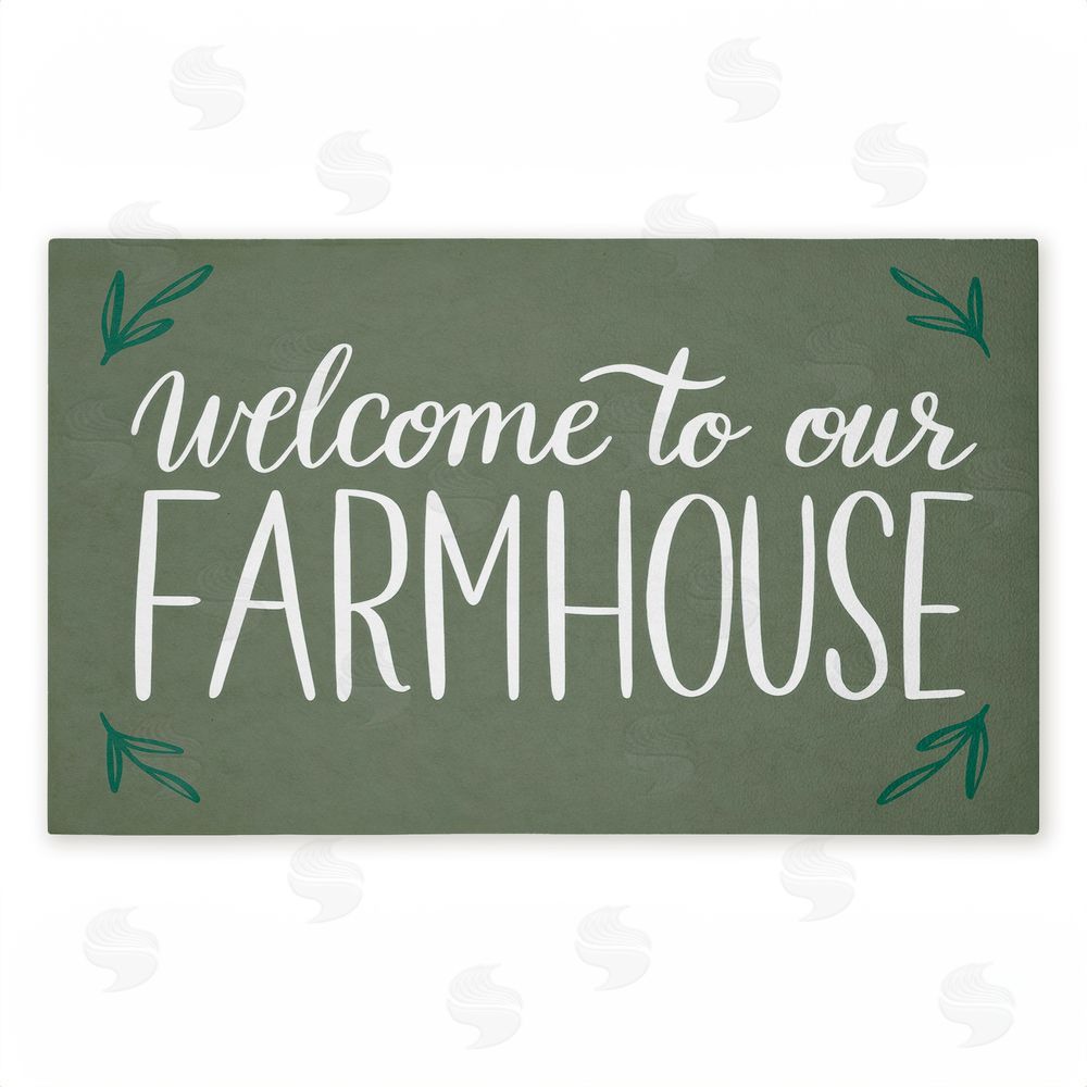 Amanda McGee Farmhouse Welcome with Sprigs Unwoven Outdoor Door Mat