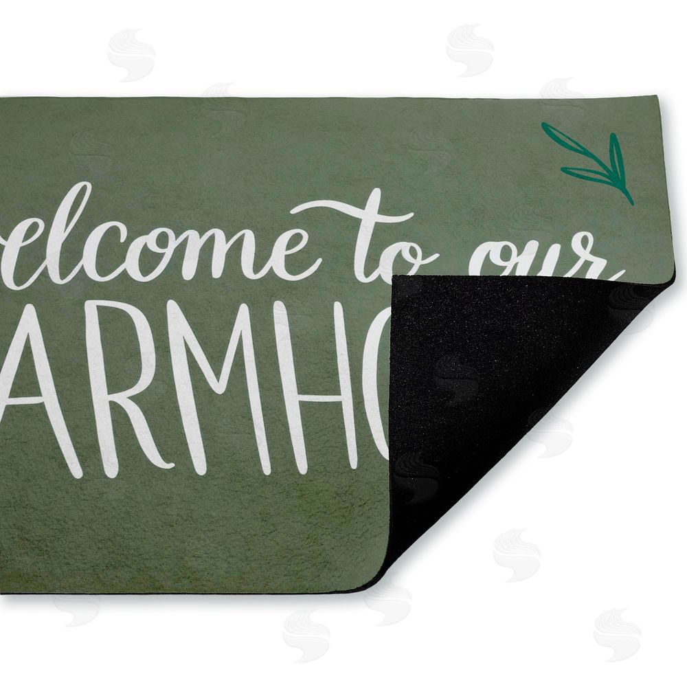 Amanda McGee Farmhouse Welcome with Sprigs Unwoven Outdoor Door Mat