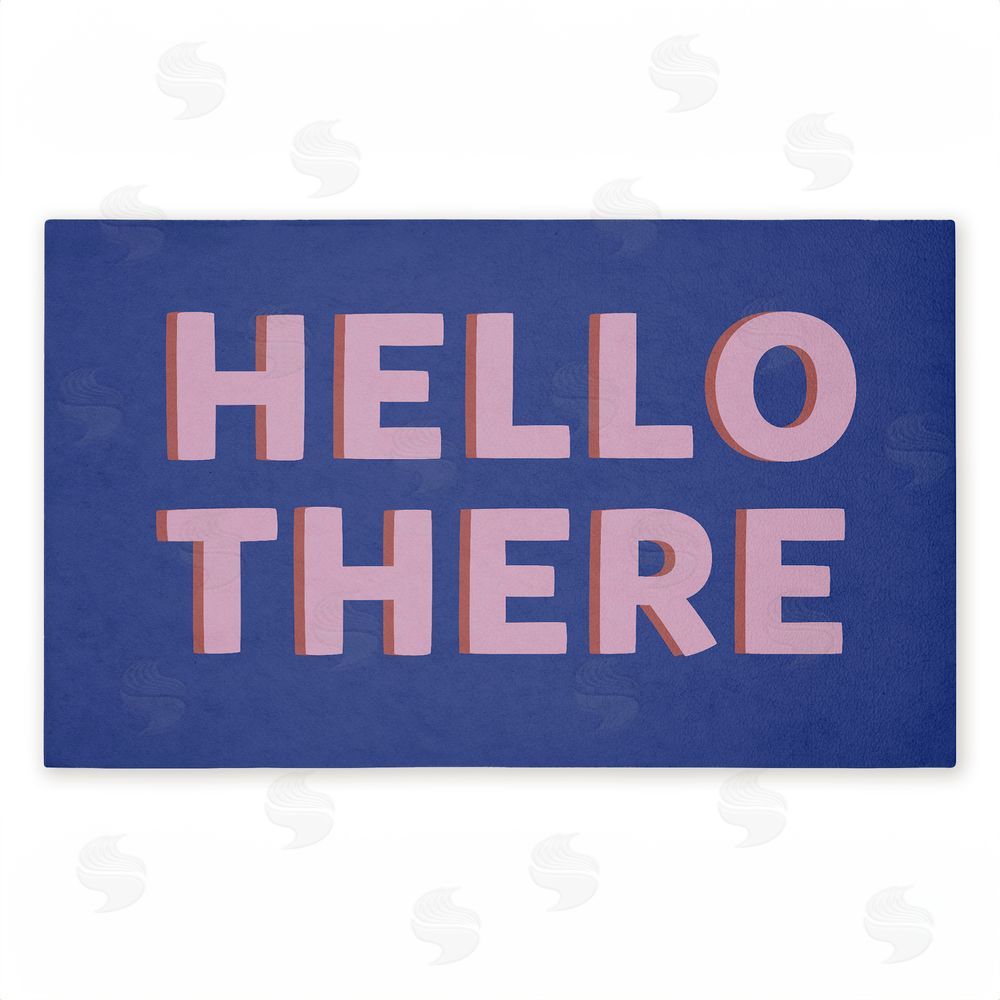 Angela Nickeas Hello There Minimal Greeting Unwoven Outdoor Door Mat