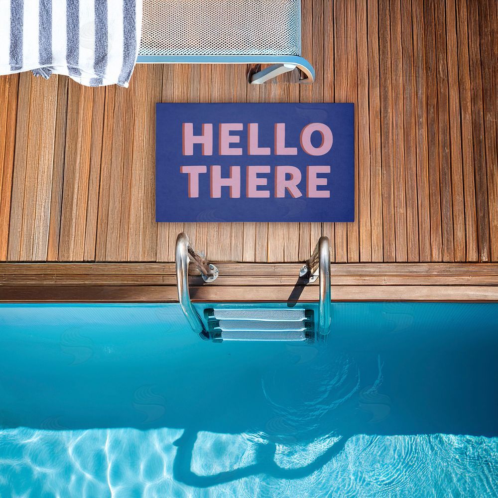 Angela Nickeas Hello There Minimal Greeting Unwoven Outdoor Door Mat