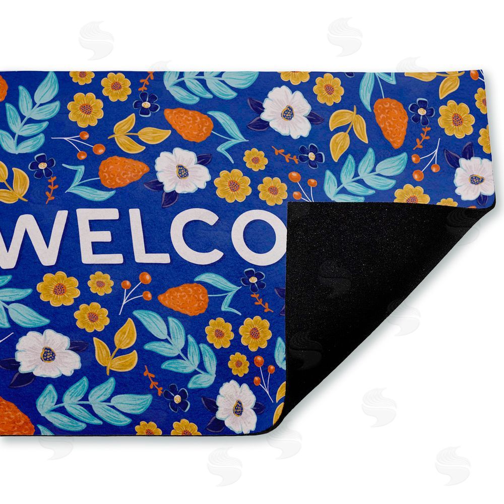Emily Cromwell Summer Blossoms Welcome Unwoven Outdoor Door Mat
