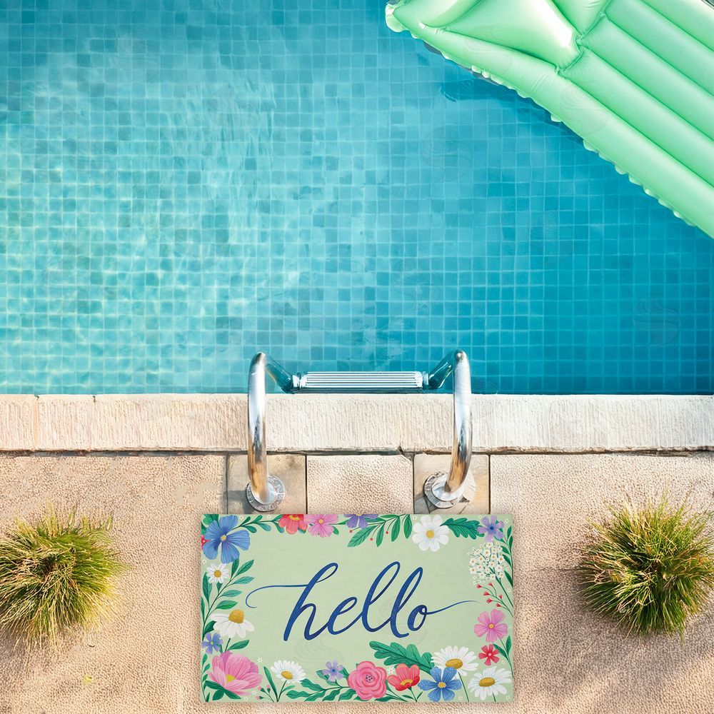 Arrolynn Weiderhold Dream Garden Hello Unwoven Outdoor Door Mat