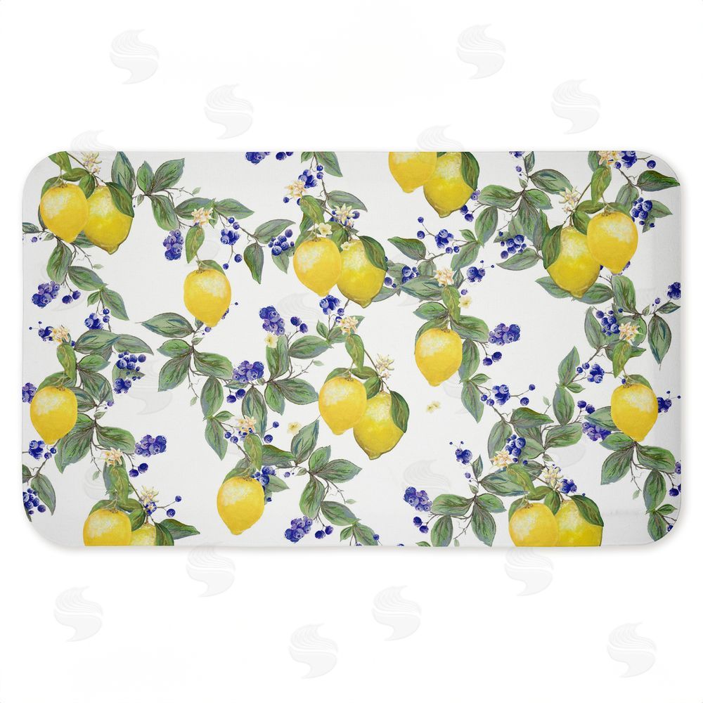 Diannart Lemony Vine Pattern Kitchen Floor Mat