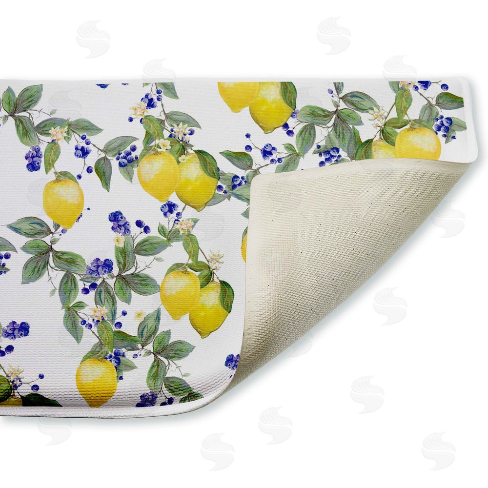 Diannart Lemony Vine Pattern Plush Bathroom Floor Mat