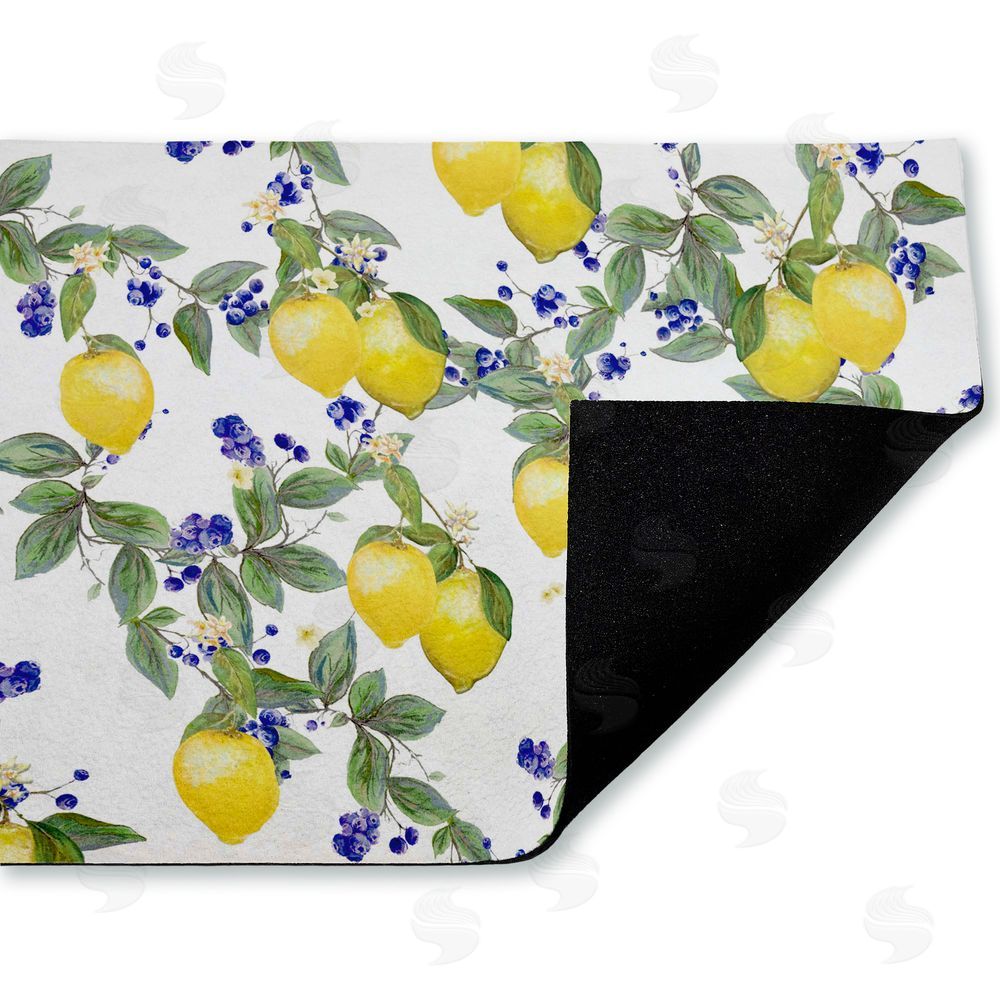 Diannart Lemony Vine Pattern Unwoven Outdoor Door Mat