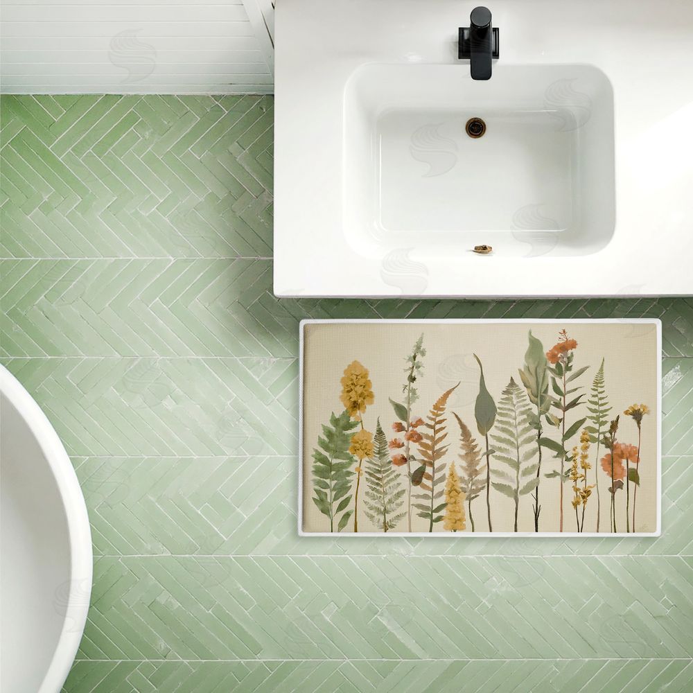Elizabeth Medley Simple Fall Botanics Plush Bathroom Floor Mat