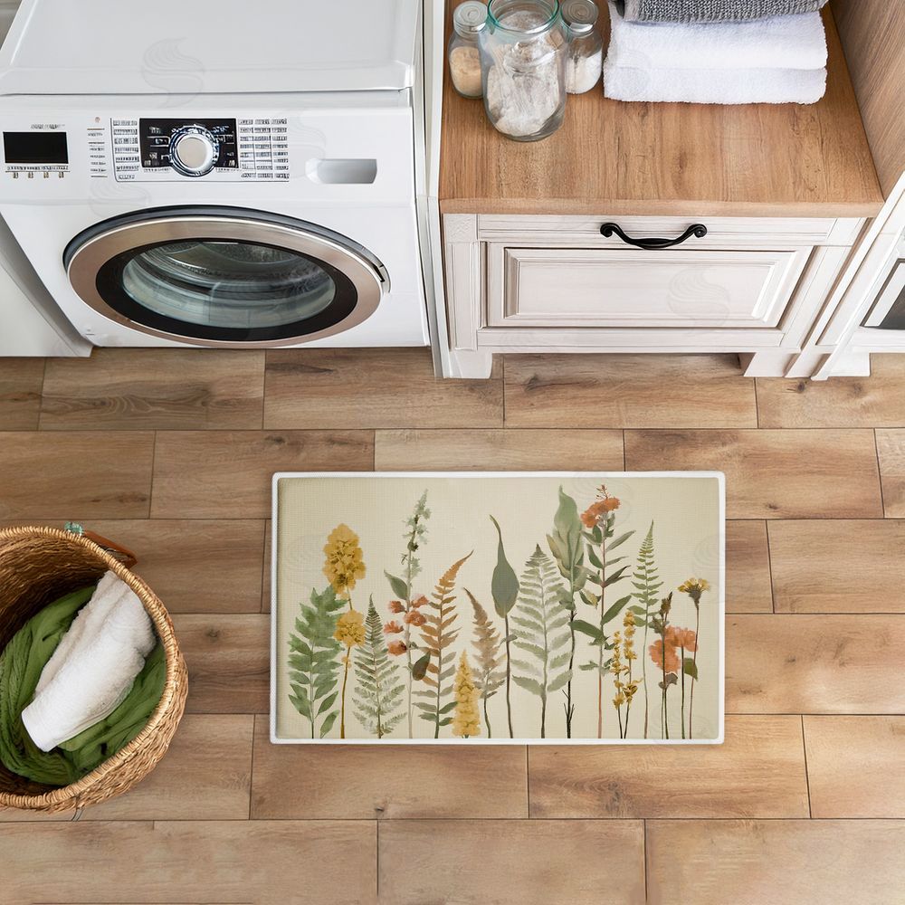 Elizabeth Medley Simple Fall Botanics Plush Bathroom Floor Mat