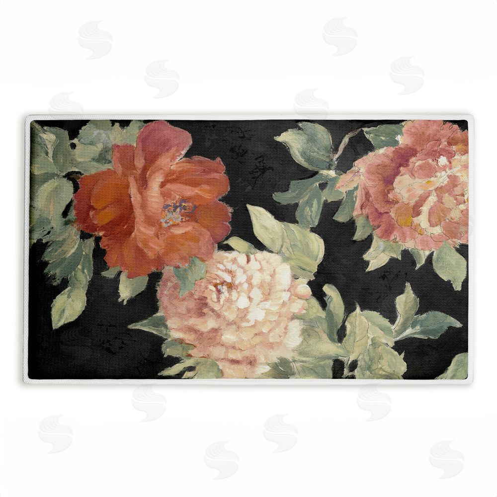 Lanie Loreth Beauty Of The Blossom on Black Plush Bathroom Floor Mat