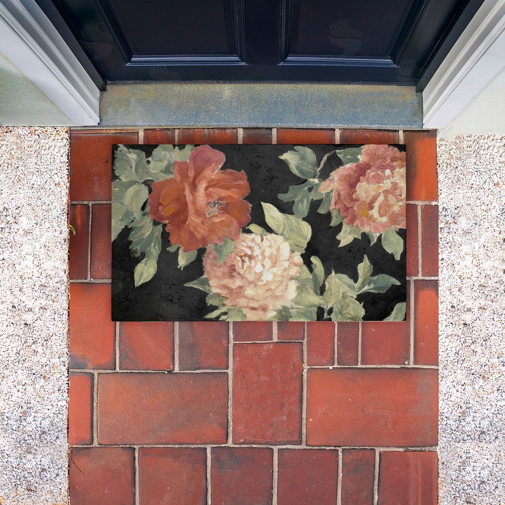 Lanie Loreth Beauty Of The Blossom on Black Unwoven Outdoor Door Mat