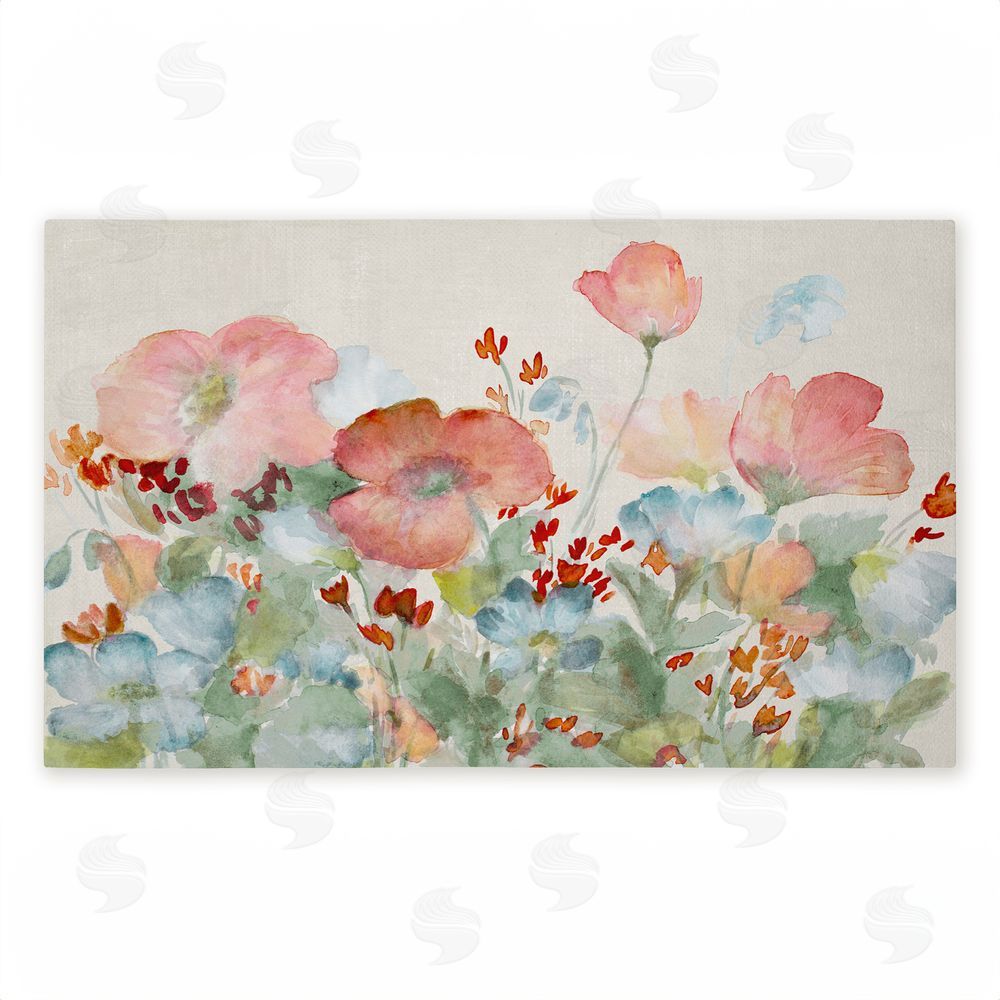 Lanie Loreth A Day With Pink Flowers Unwoven Outdoor Door Mat