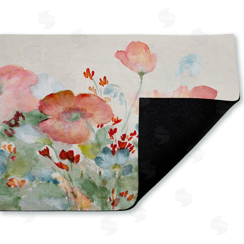 Lanie Loreth A Day With Pink Flowers Unwoven Outdoor Door Mat