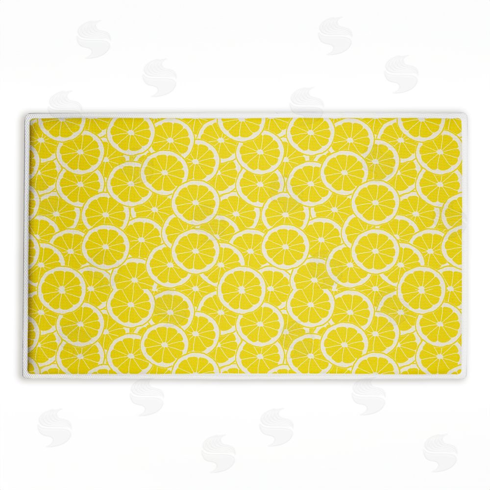 Anna Quach Zesty Lemons Everywhere Plush Bathroom Floor Mat