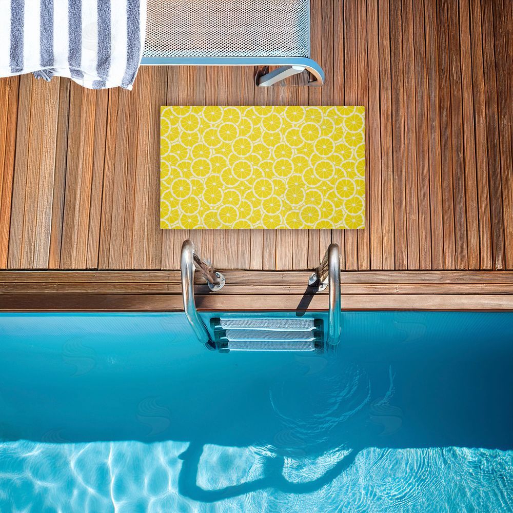 Anna Quach Zesty Lemons Everywhere Unwoven Outdoor Door Mat