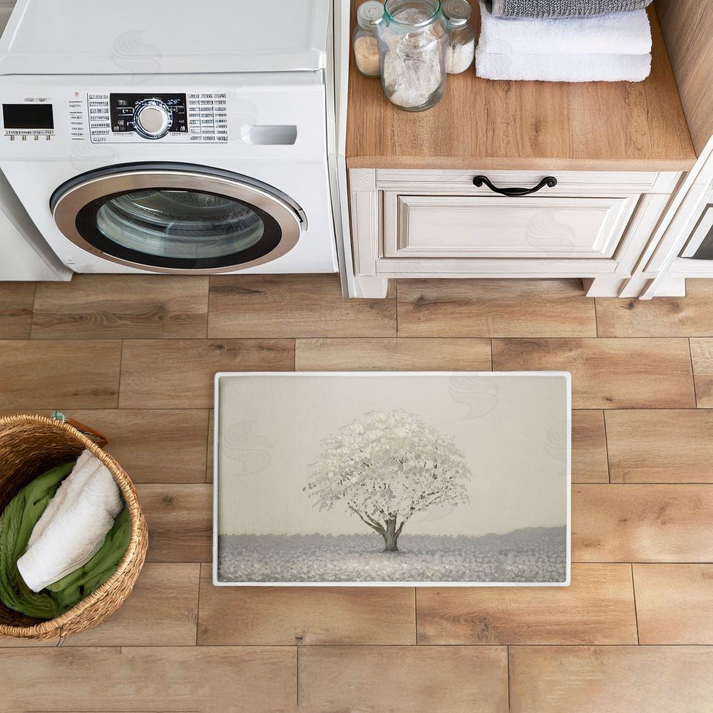 Michael Marcon Neutral Radiance Tree Plush Bathroom Floor Mat