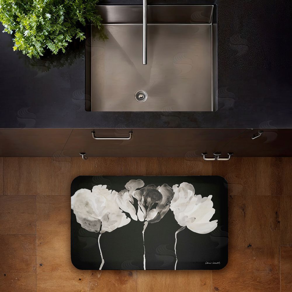 Lanie Loreth Trio in Light on Black Kitchen Floor Mat