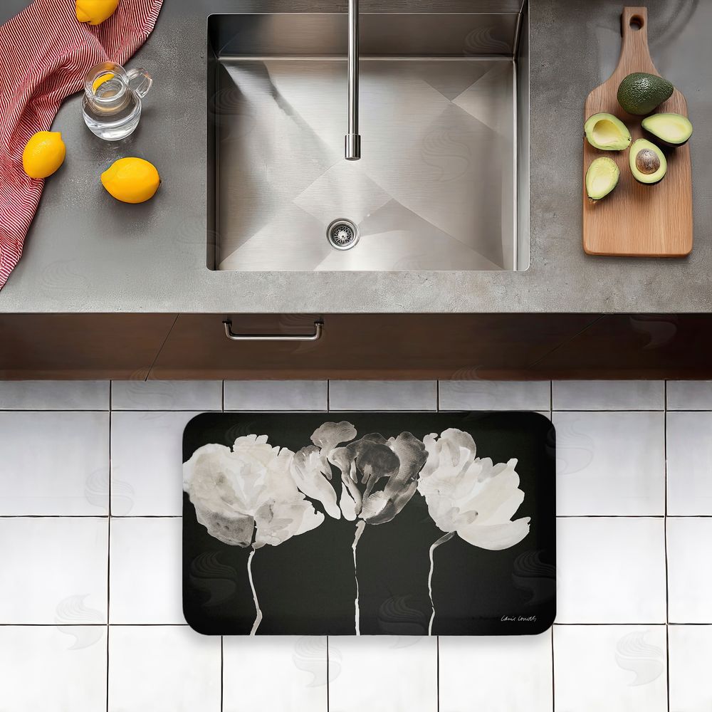 Lanie Loreth Trio in Light on Black Kitchen Floor Mat