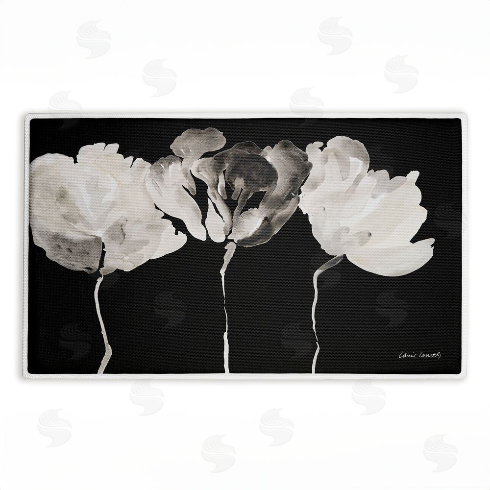 Lanie Loreth Trio in Light on Black Plush Bathroom Floor Mat