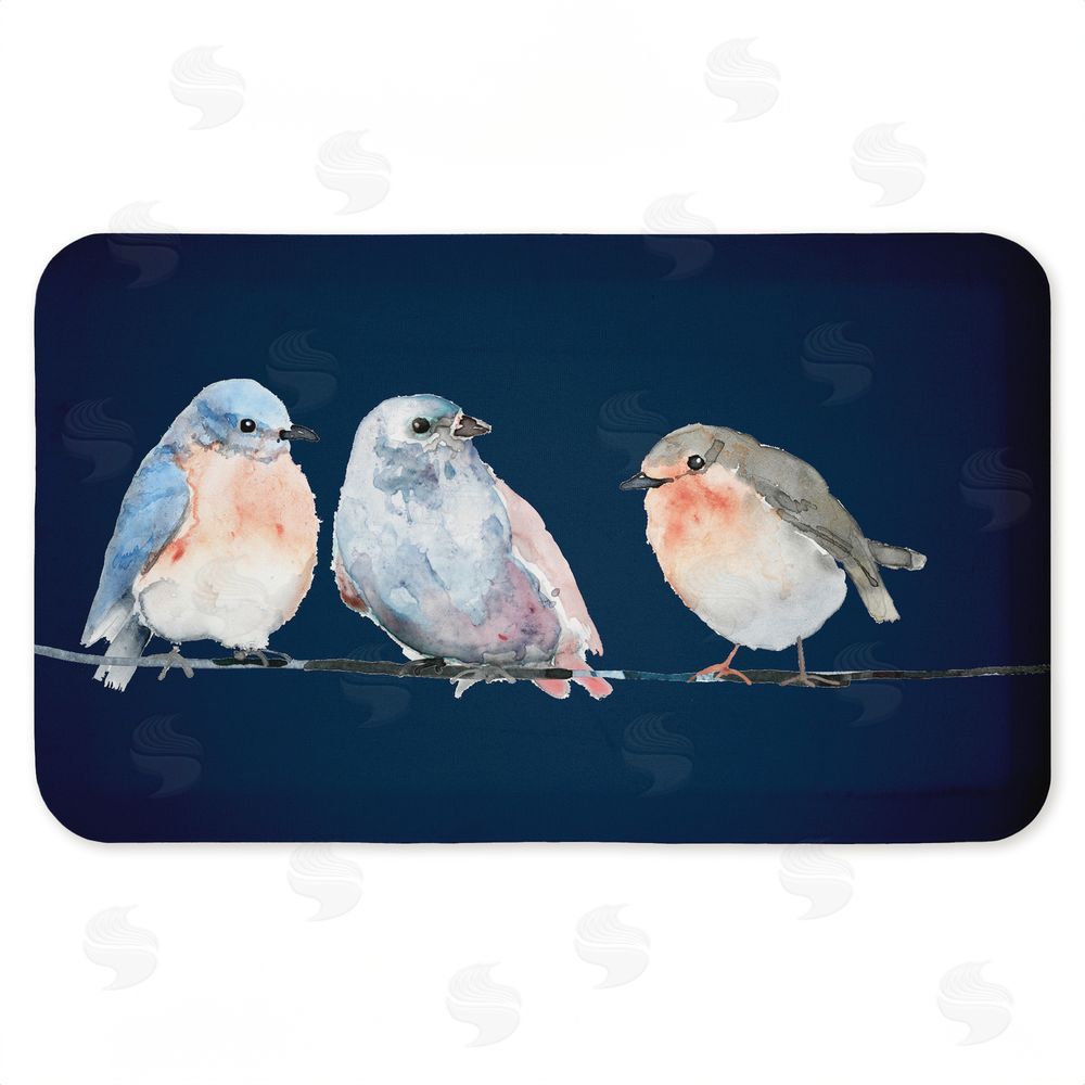 Lorenzo Collective Perched Trio of Song Birds Kitchen Floor Mat