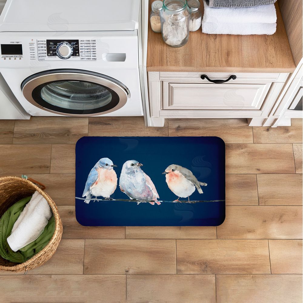 Lorenzo Collective Perched Trio of Song Birds Kitchen Floor Mat