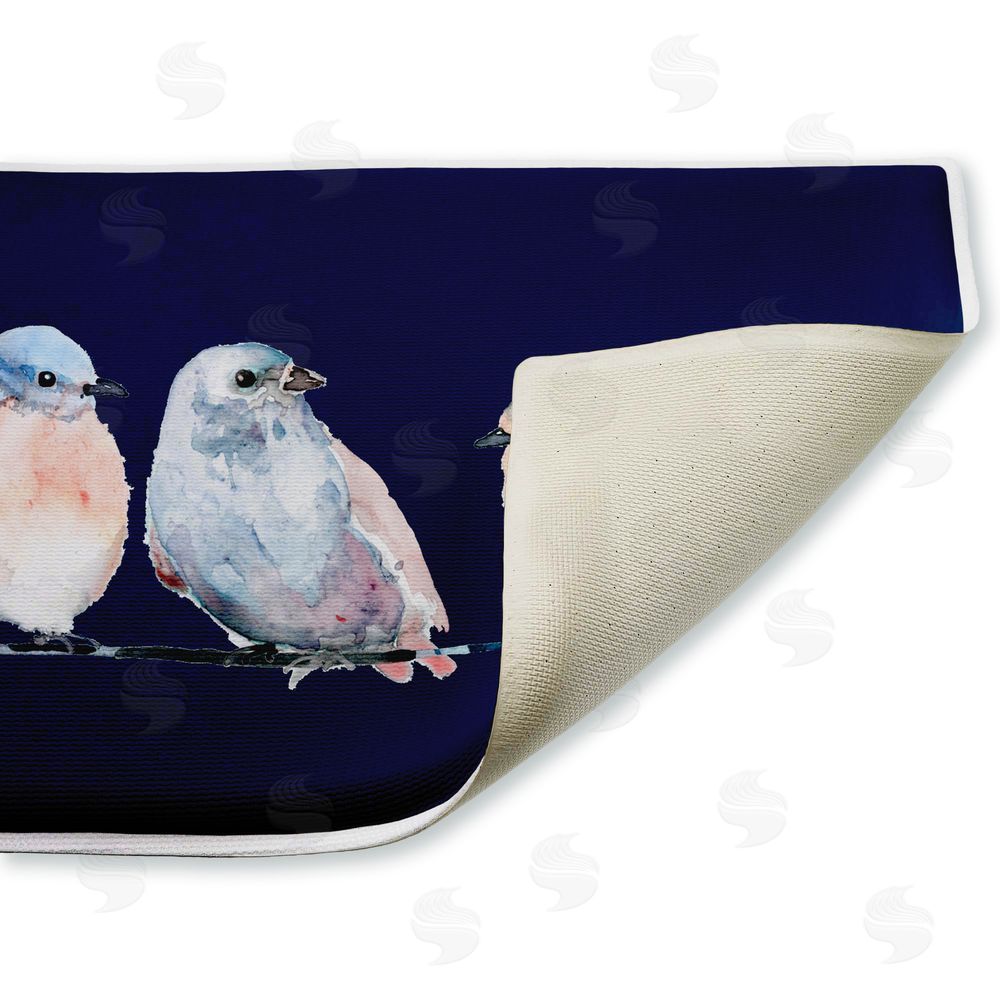 Lorenzo Collective Perched Trio of Song Birds Plush Bathroom Floor Mat