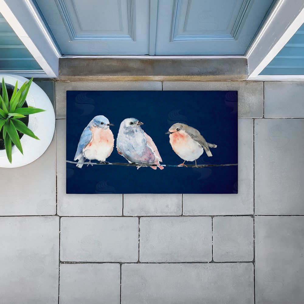 Lorenzo Collective Perched Trio of Song Birds Unwoven Outdoor Door Mat
