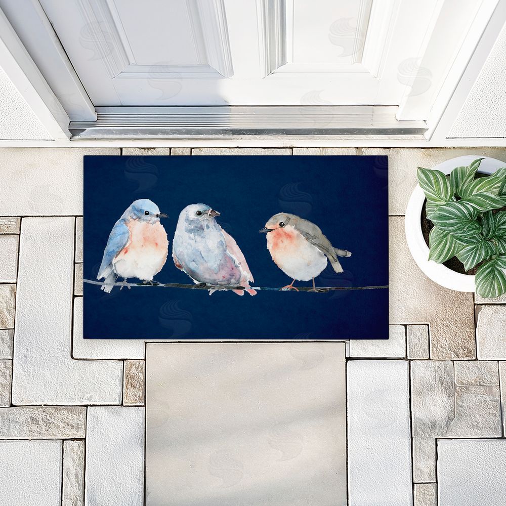 Lorenzo Collective Perched Trio of Song Birds Unwoven Outdoor Door Mat