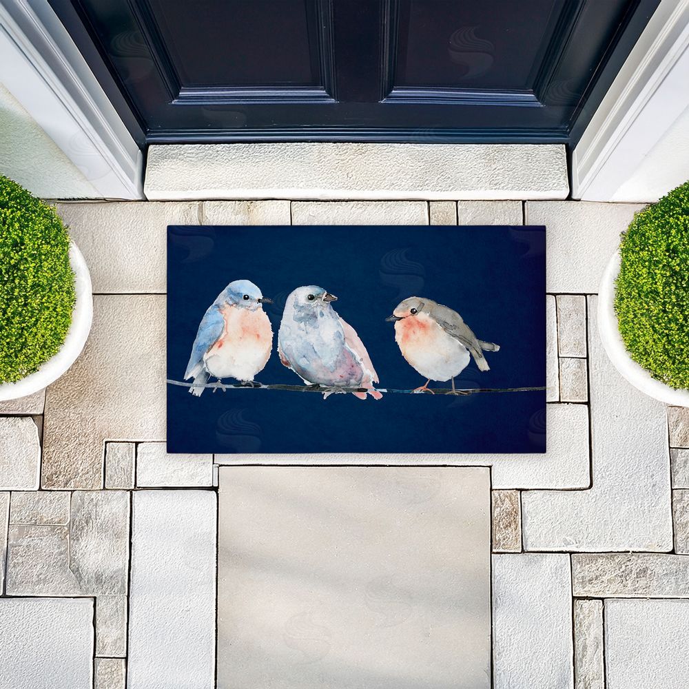 Lorenzo Collective Perched Trio of Song Birds Unwoven Outdoor Door Mat