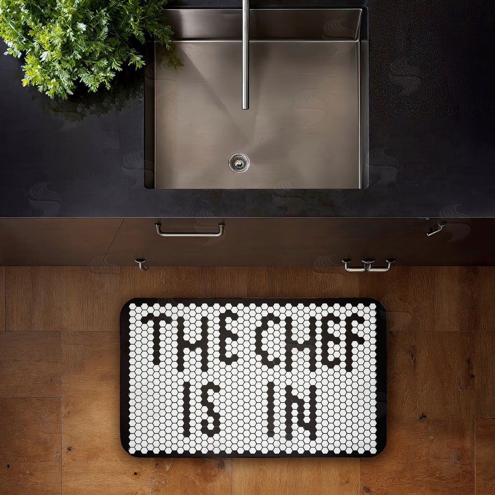 Elizabeth Medley The Chef Is In Mosaic Kitchen Floor Mat