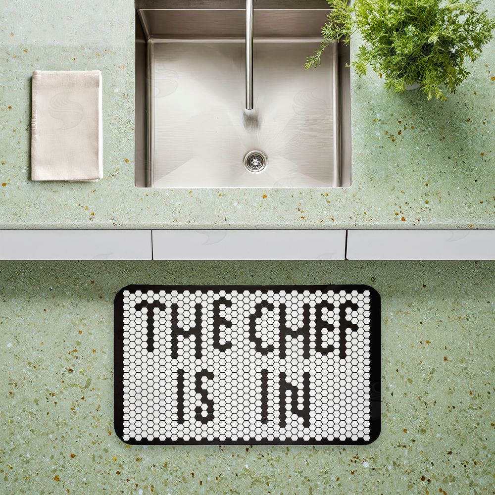 Elizabeth Medley The Chef Is In Mosaic Kitchen Floor Mat