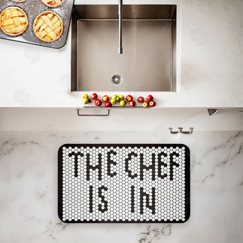 Elizabeth Medley The Chef Is In Mosaic Kitchen Floor Mat