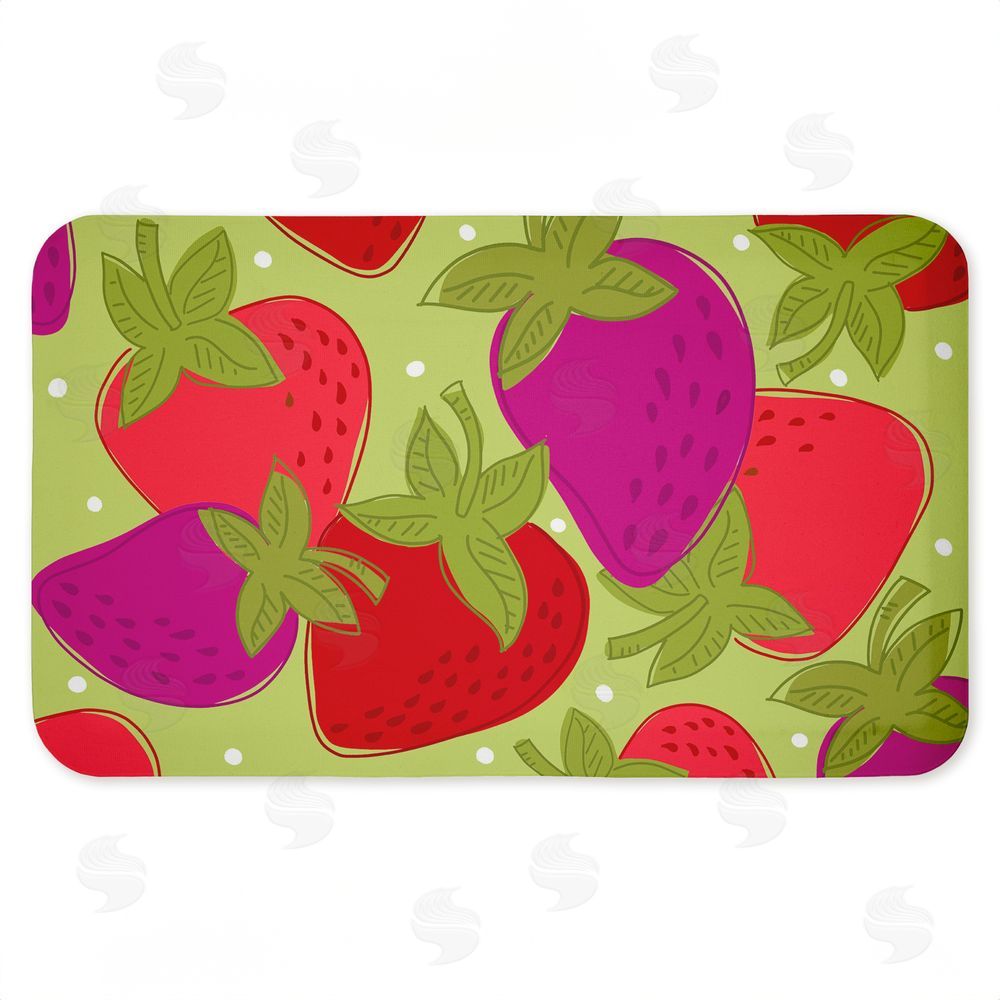 Deidre Mosher Fun Fruit Strawberries Kitchen Floor Mat