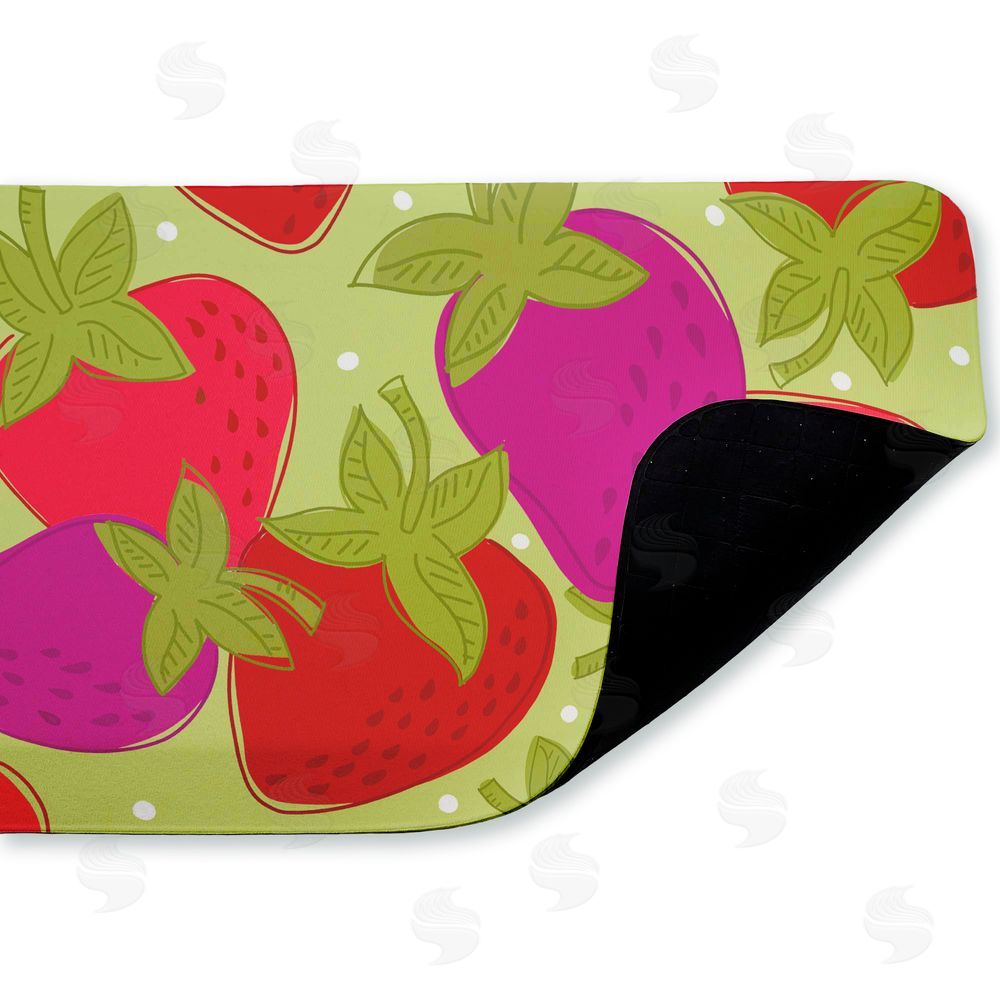Deidre Mosher Fun Fruit Strawberries Kitchen Floor Mat