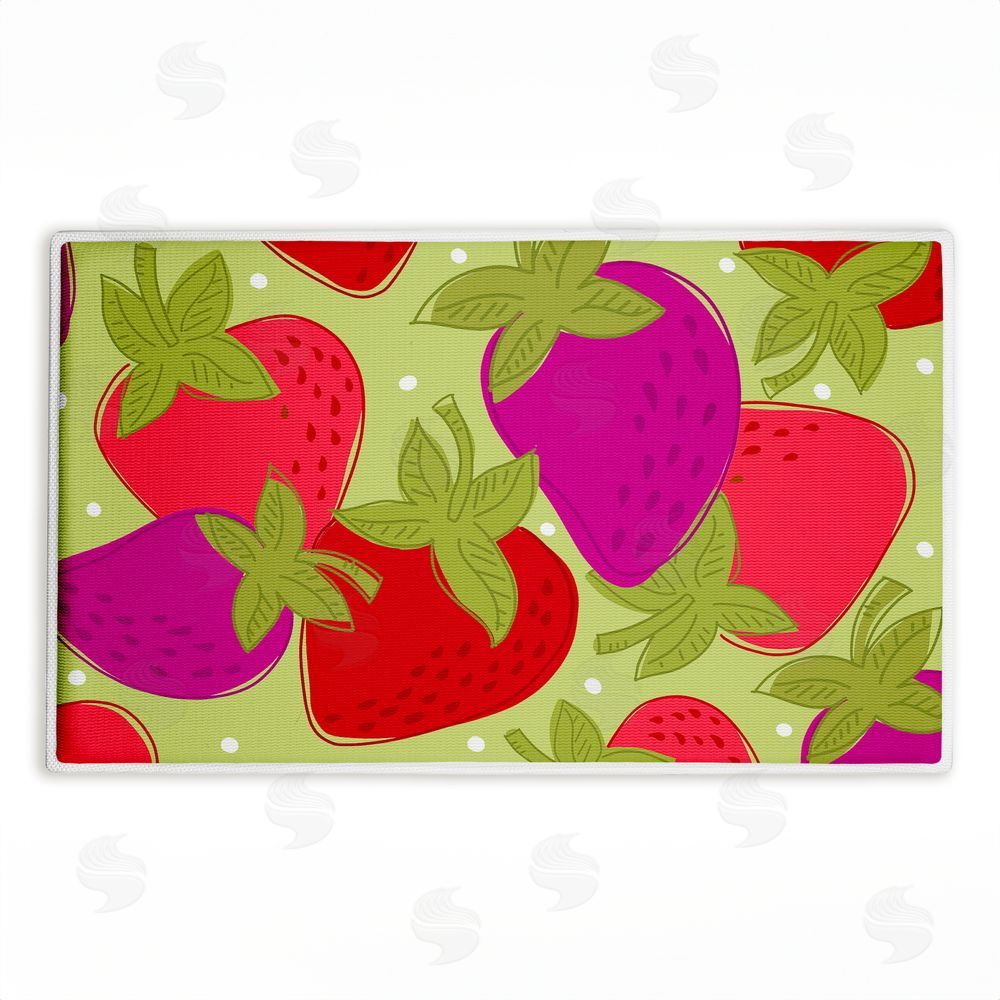Deidre Mosher Fun Fruit Strawberries Plush Bathroom Floor Mat