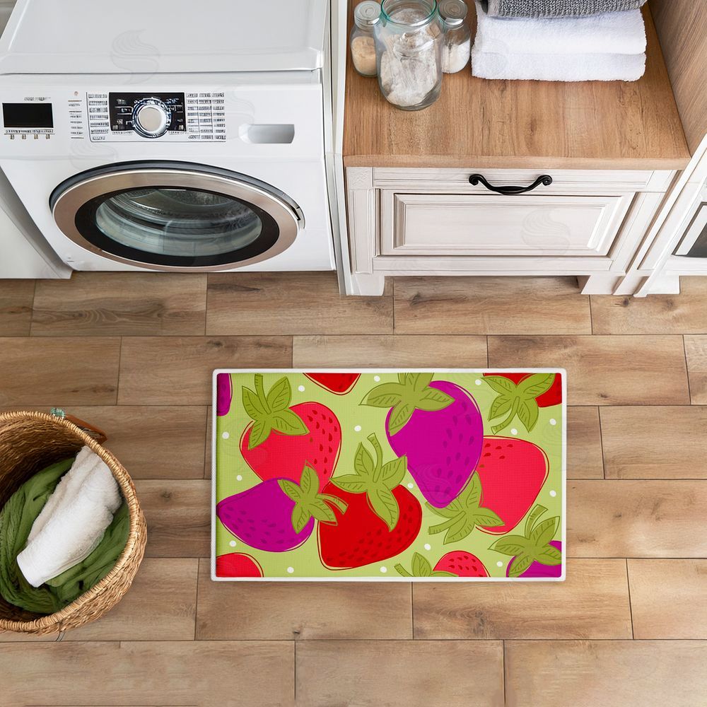 Deidre Mosher Fun Fruit Strawberries Plush Bathroom Floor Mat