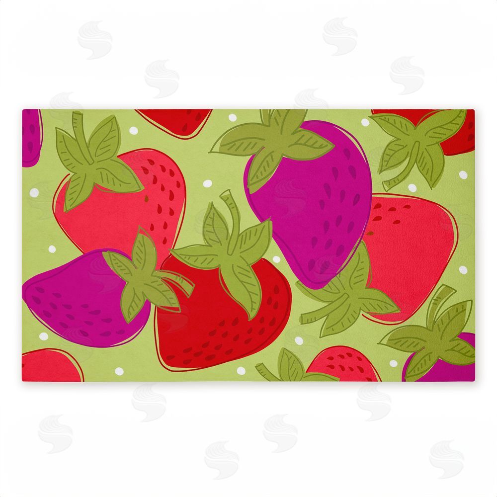 Deidre Mosher Fun Fruit Strawberries Unwoven Outdoor Door Mat