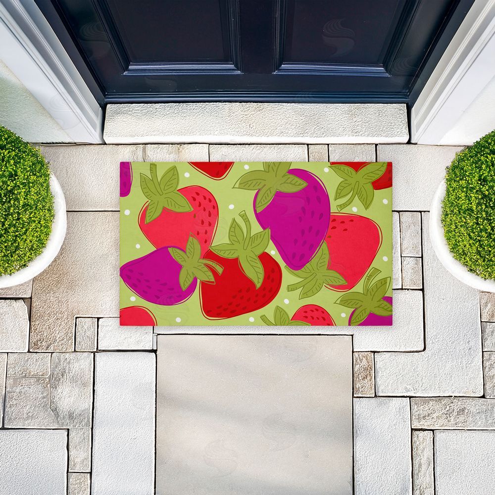 Deidre Mosher Fun Fruit Strawberries Unwoven Outdoor Door Mat