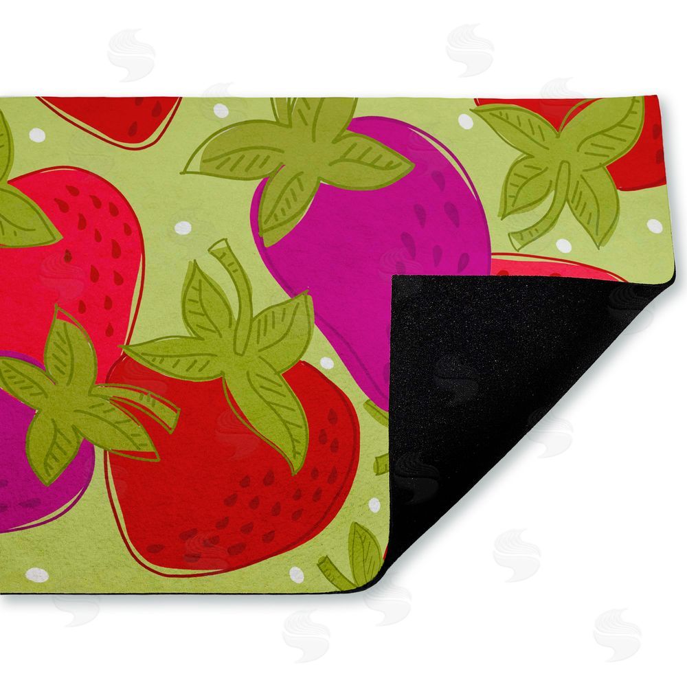 Deidre Mosher Fun Fruit Strawberries Unwoven Outdoor Door Mat