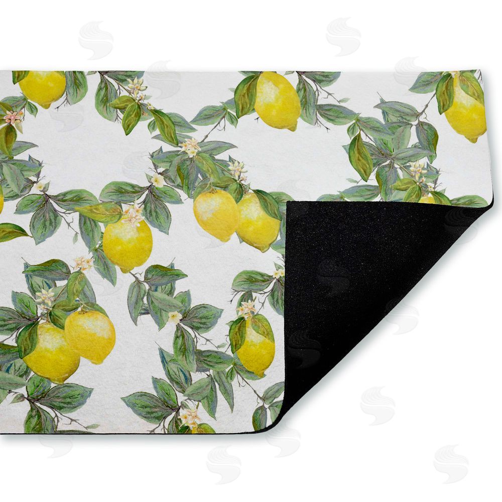 Diannart Fruity Lemony Vine Pattern Unwoven Outdoor Door Mat