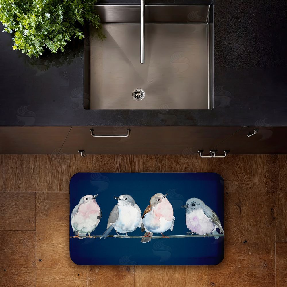 Lorenzo Collective Perched Foursome of Birds Kitchen Floor Mat