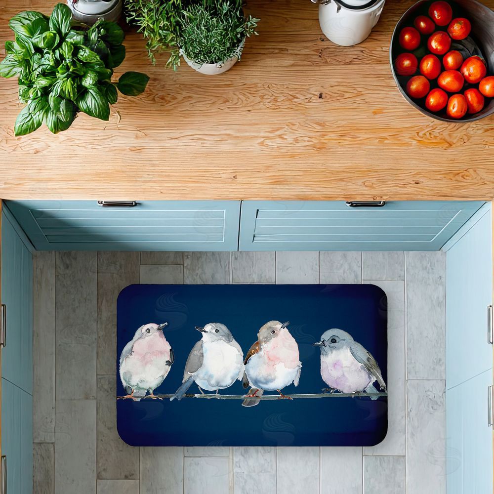 Lorenzo Collective Perched Foursome of Birds Kitchen Floor Mat