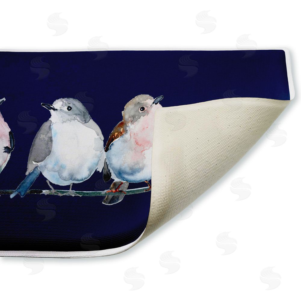 Lorenzo Collective Perched Foursome of Birds Plush Bathroom Floor Mat