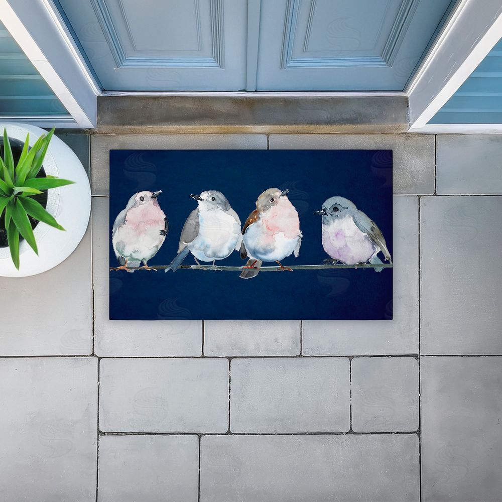 Lorenzo Collective Perched Foursome of Birds Unwoven Outdoor Door Mat