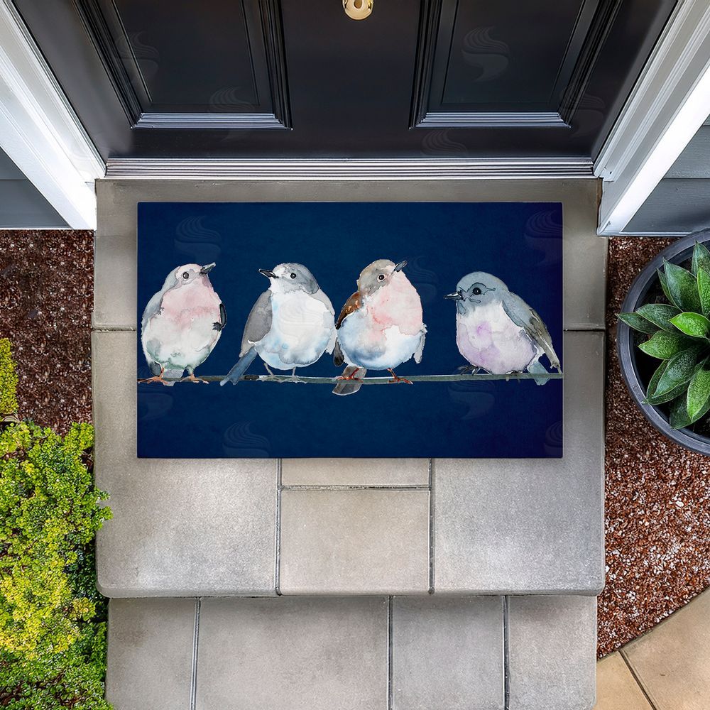 Lorenzo Collective Perched Foursome of Birds Unwoven Outdoor Door Mat
