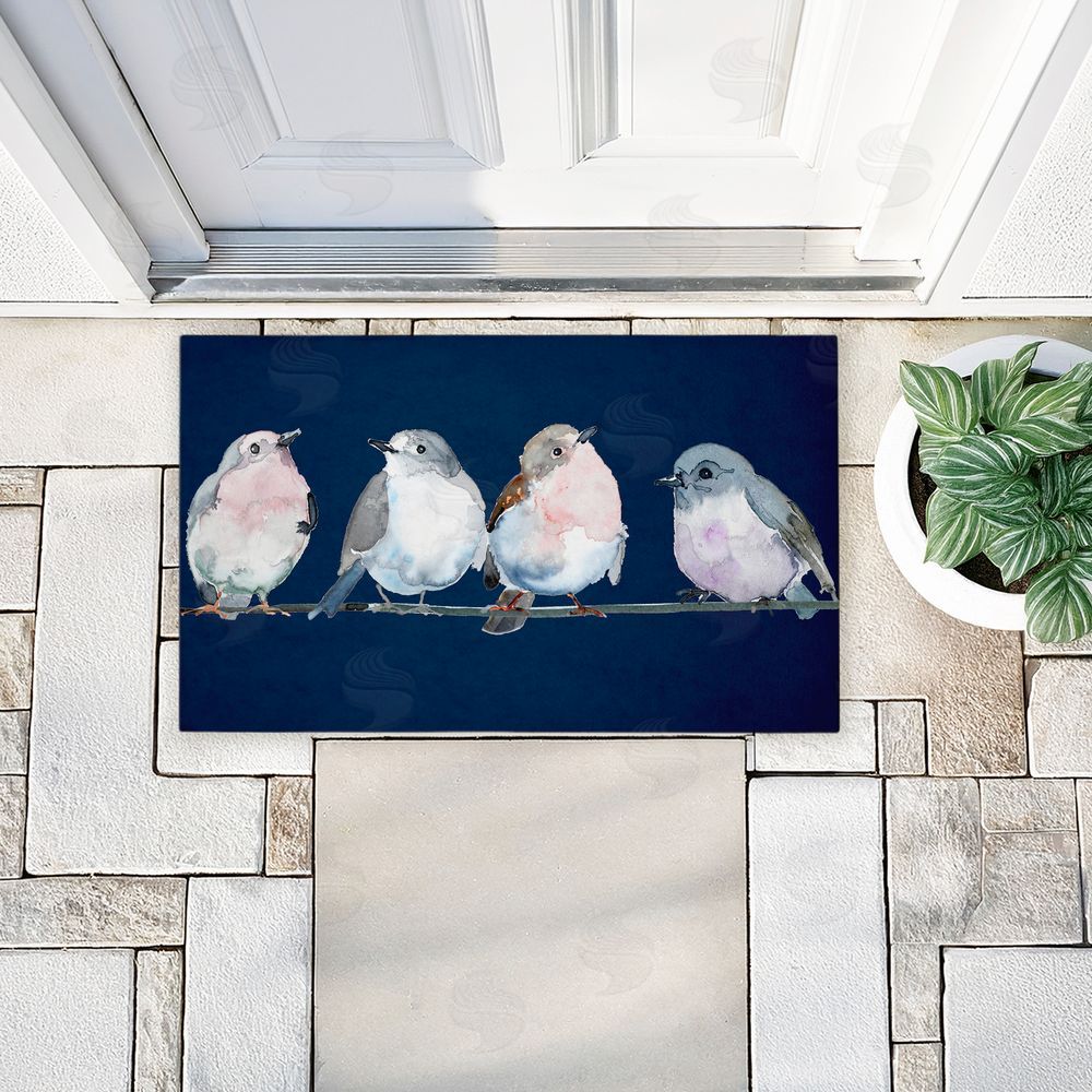 Lorenzo Collective Perched Foursome of Birds Unwoven Outdoor Door Mat