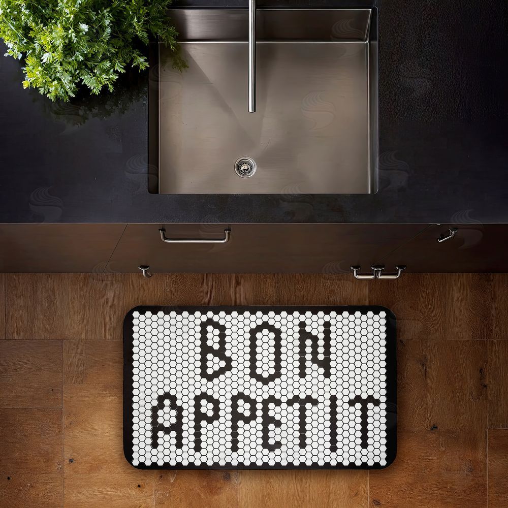 Elizabeth Medley Bon Appetit Mosaic Pattern Kitchen Floor Mat