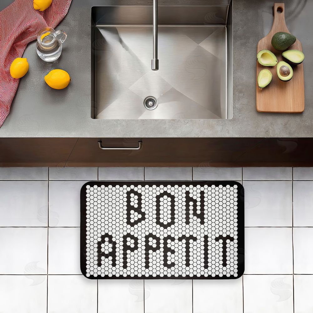 Elizabeth Medley Bon Appetit Mosaic Pattern Kitchen Floor Mat