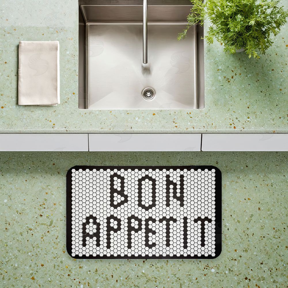 Elizabeth Medley Bon Appetit Mosaic Pattern Kitchen Floor Mat