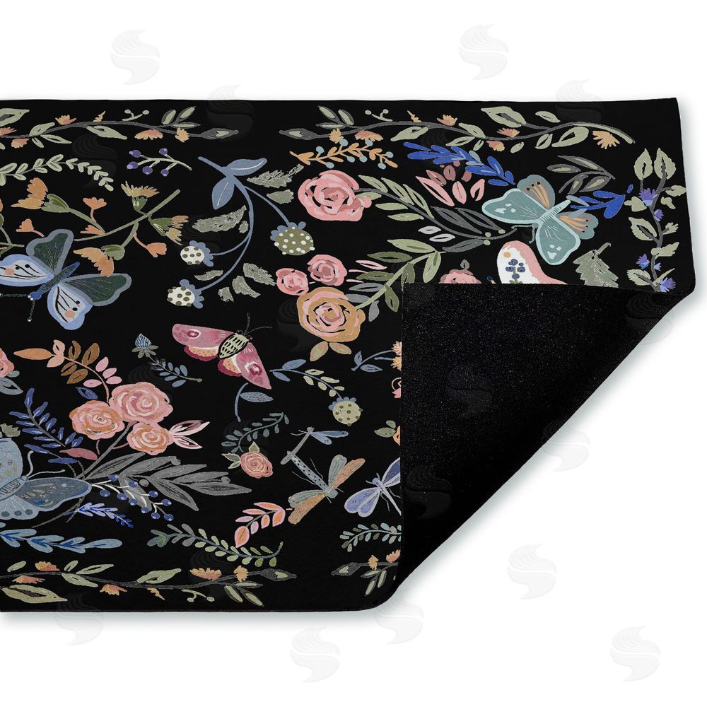 Ani Del Sol Dark Flowers & Garden Friends Unwoven Outdoor Door Mat