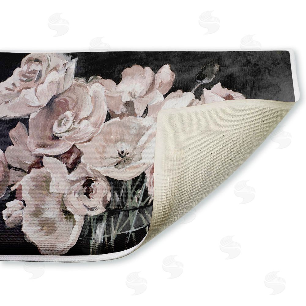 Patricia Pinto Flowers In Clear Vase Plush Bathroom Floor Mat